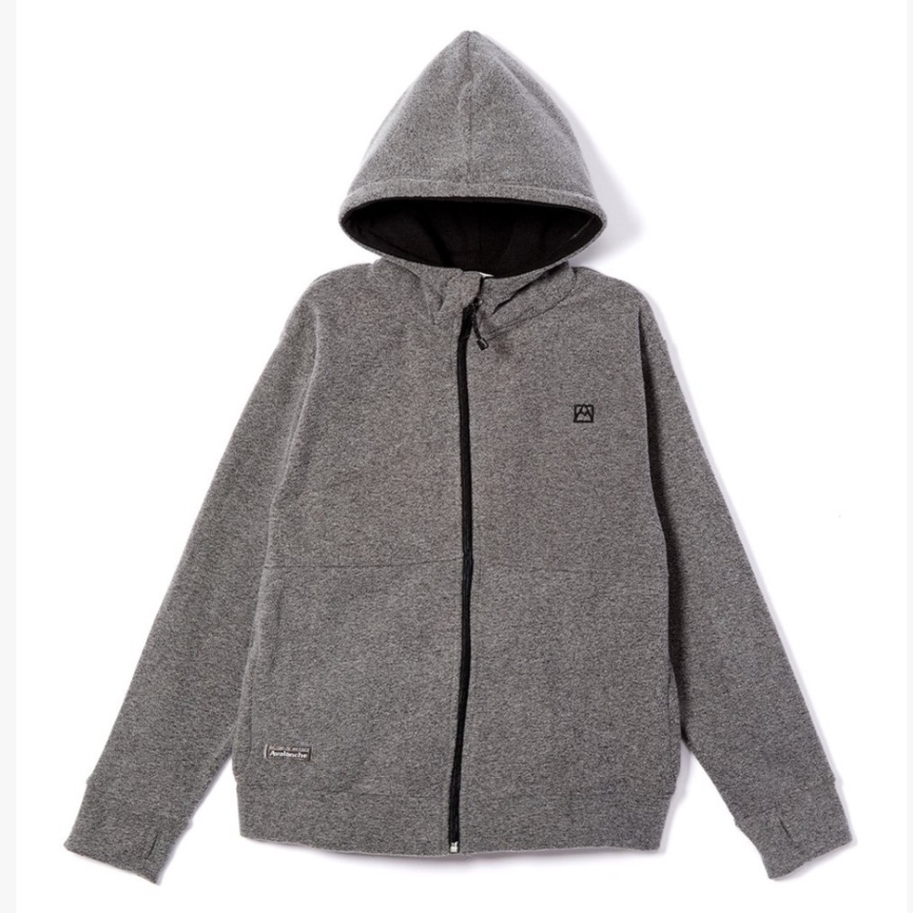 Avalanche Kids Fleece Zip-Up Hoodie Jacket - Charcoal Grey